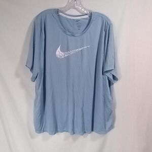 Nike Dri-fit Teal Swoosh Graphic Short Sleeve Tee Size 3X